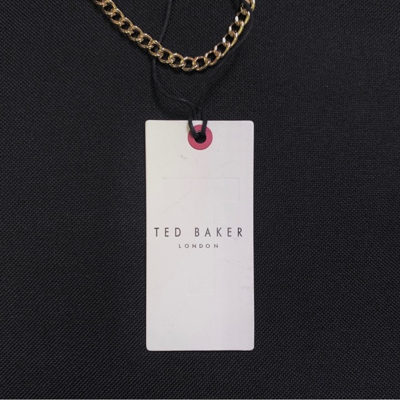 TED BAKER Parisa Chain Strap Crossbody Flap Bag w/ Logo Toggle Lock BLACK - Picture 7 of 11